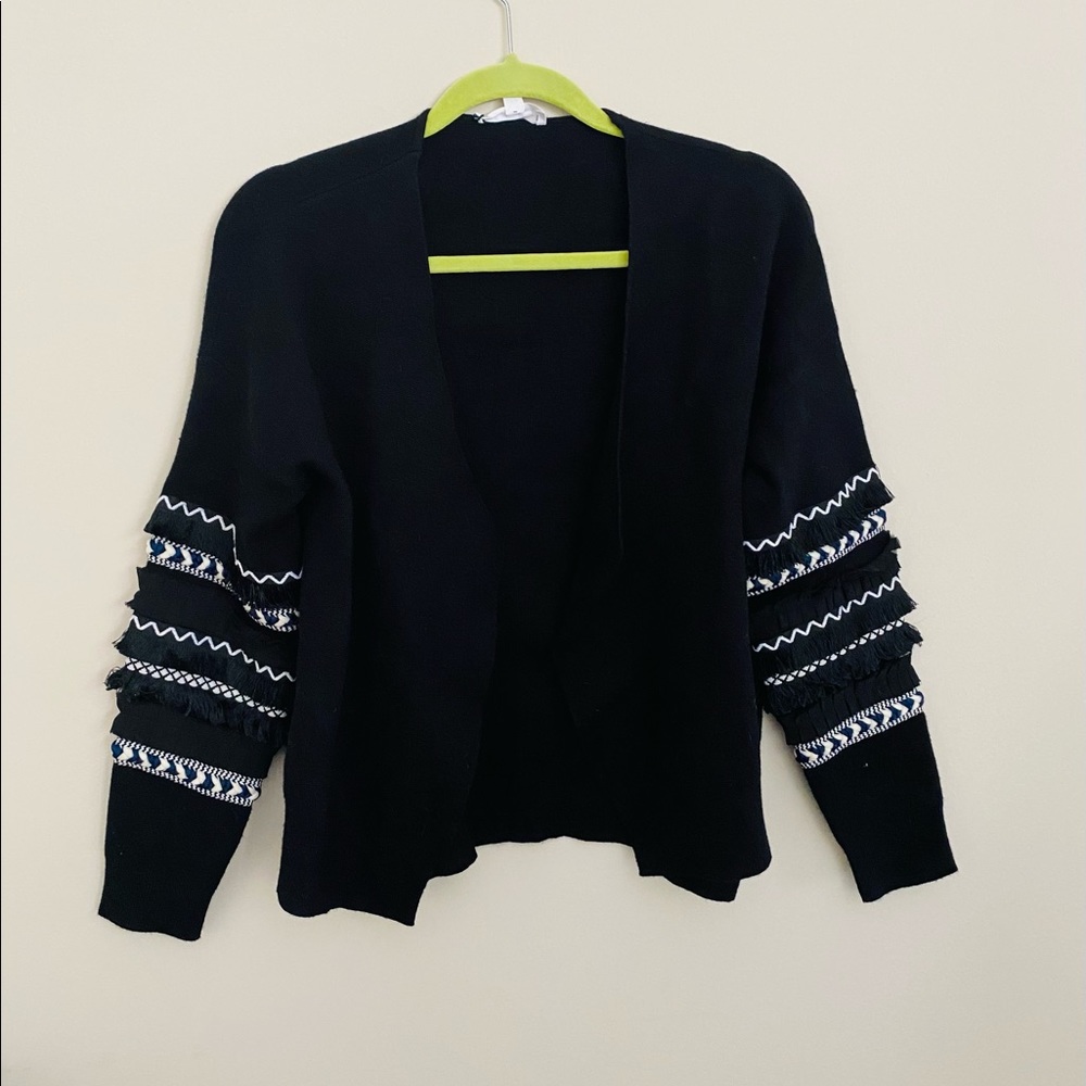 THML Ruffle Sleeve Ruffle Fringe Cardigan - Picture 3 of 6